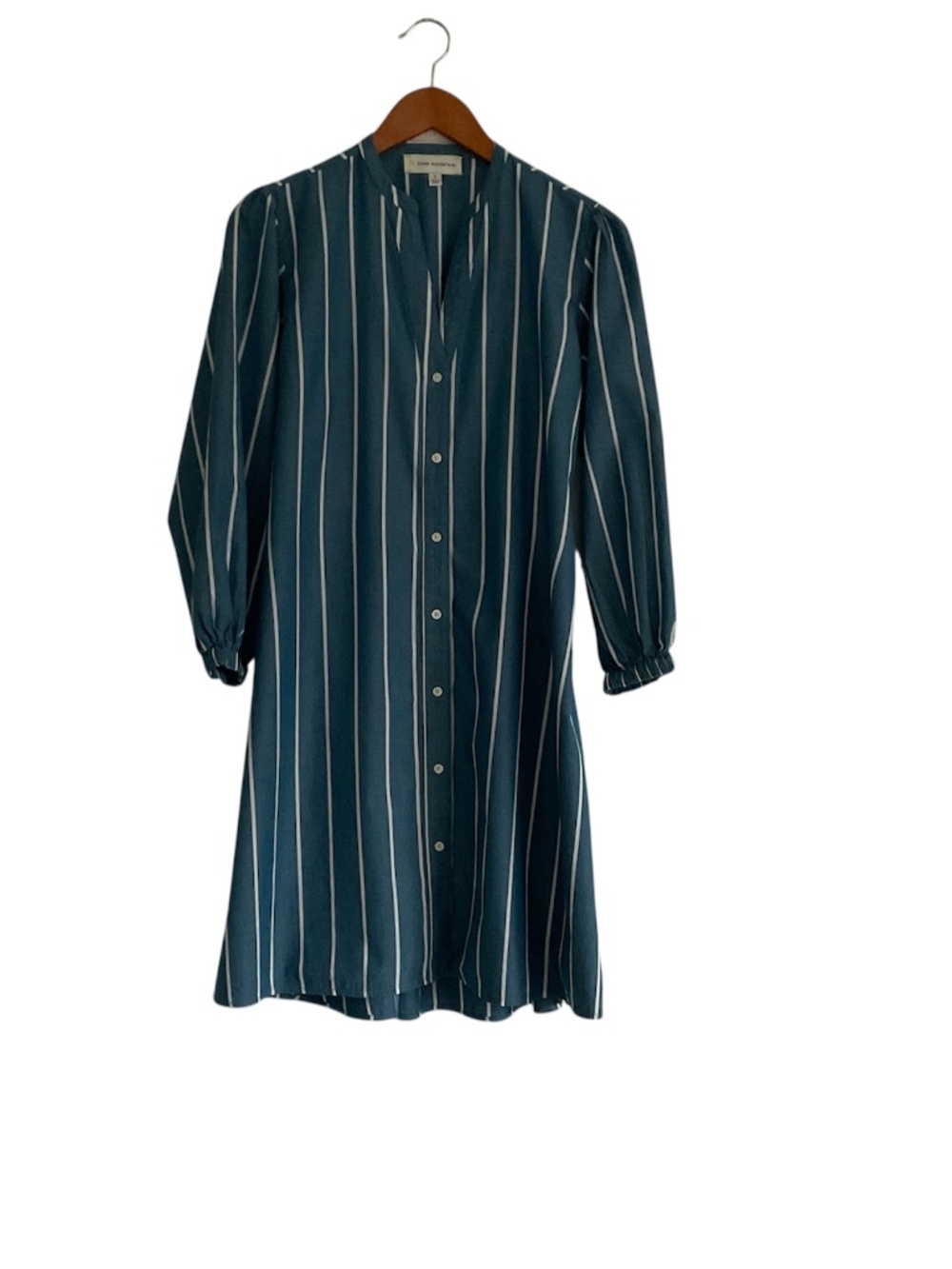 Kerri Rosenthal Audrey Striped Smocked Dress Sz S Blue & White Costal Hamptons - Picture 3 of 12